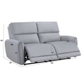 thumbnail image 2 of JERFIT Modern 2-Seater Power Recliner Sofa with USB Charger, Faux Leather, Gray, 2 of 7