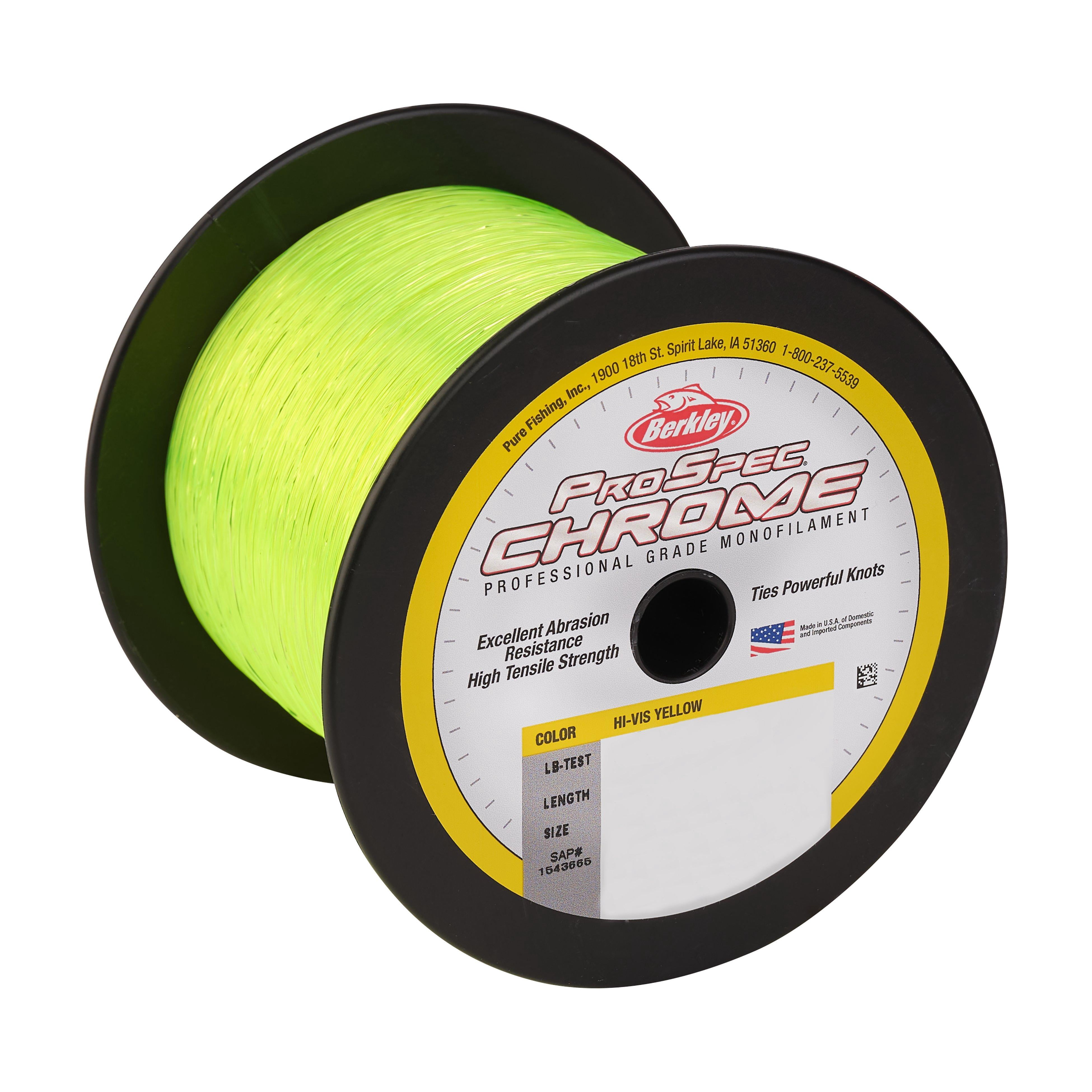 Berkley ProSpec® Chrome Monofilament Fishing Line, Hi-Vis Yellow, 50 lb Test Strength, 1000 yd