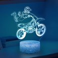 thumbnail image 1 of Luz nocturna 3D Yzddsi para motocicleta, 16 colores con mando a distancia para niños, 1 of 9