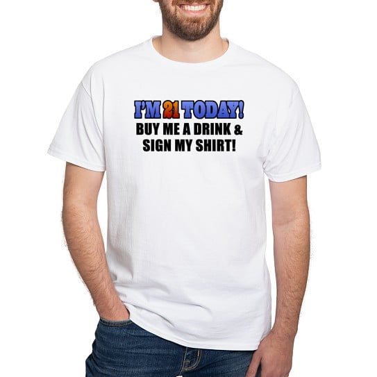 CafePress - 21St Birthday Men White T Shirt - Men's Classic Cotton T-Shirts