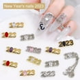 thumbnail image 3 of UDIYO 1 Pc/2 Pcs Nail Art Decoration Paste Easily Shining Exquisite Texture DIY Design Zircon 2023 New Year Nail Art Decor for Manicure, 3 of 7