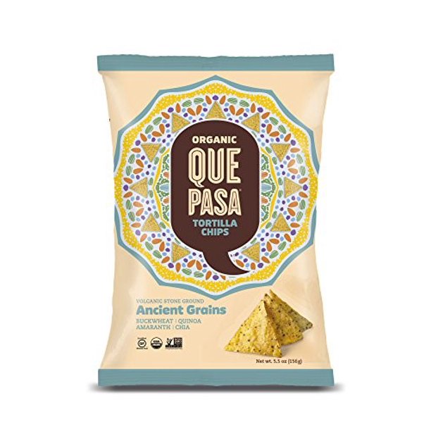 Que Pasa Organic Tortilla Chips, Ancient Grains, 5.5 Oz