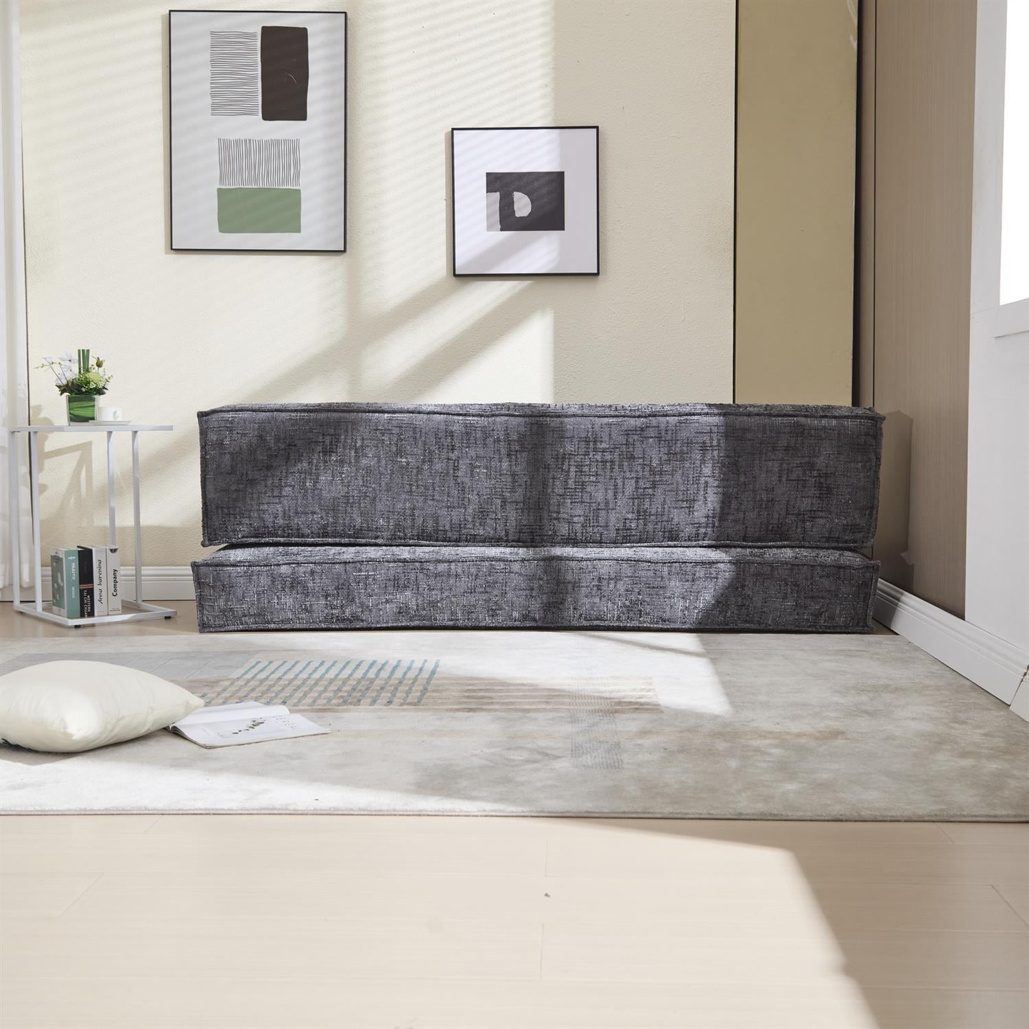 Demi Bonn 78" Versatile Chenille Sectional Sofa with Side Pocket, Modern Couch for Living Room, Customize Layout to Fit Any Space, Gray