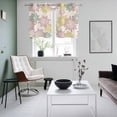 thumbnail image 3 of Geometric Flower Kitchen Curtains Window Panels, Vintage Country Floral Pink Green on Linen Insulated Window Treatment Curtain, Grommet Curtains for Bedroom/Living Room/Bathroom, 2 Piece 27.5"Wx39"L, 3 of 8