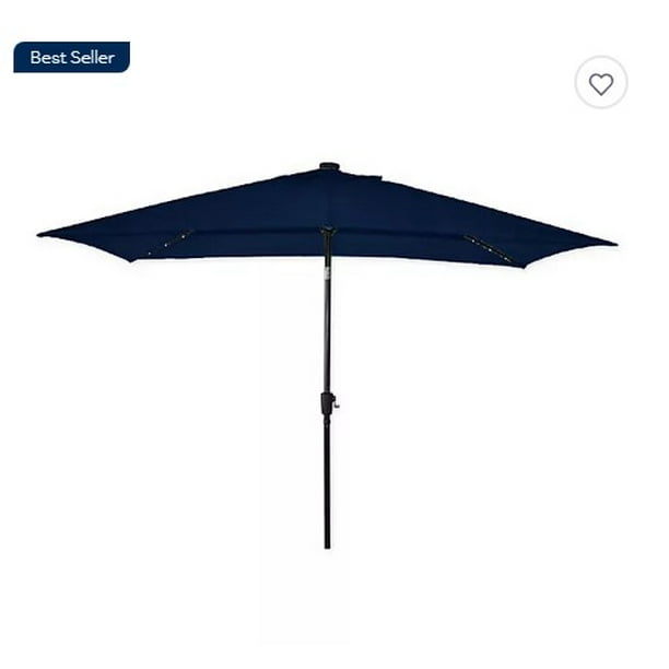 Destination Summer 11 Foot Rectangular Aluminum Solar Patio Umbrella In Navy Com Destination Summer 11 Foot Rectangular, 11 Ft Rectangle Patio Umbrella