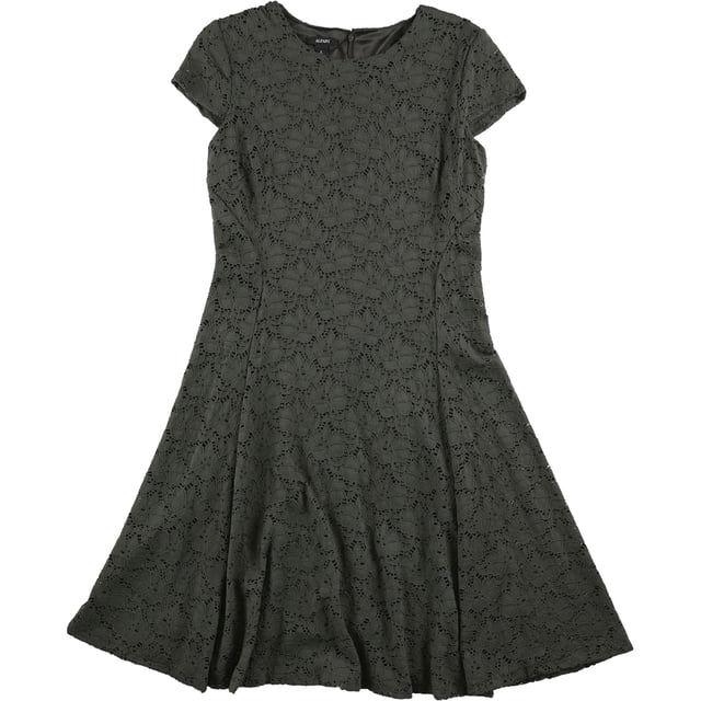 Alfani Womens Lace A-line Dress, Verde, 12