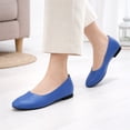 thumbnail image 4 of CucumberDay Comfortable Faux Leather Insole Low Heels Dress Shoes For Ladies,Stylish Comfortable Ballet Flat, Elegant Work Penny shoes ,Cute Round Toe Dress shoes for Ladie （Blue,US9.5）, 4 of 7