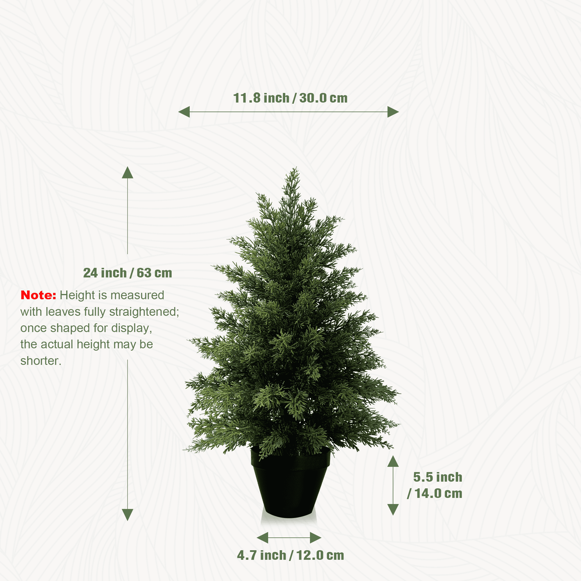 OLIVIVI Artificial Cedar Tree 2FT Outdoor Artificial Topiary Cedar Plants Fake Tree  for Home Decor Indoor  Fake Lifelike Potted Cypresses Tree 2 Pack