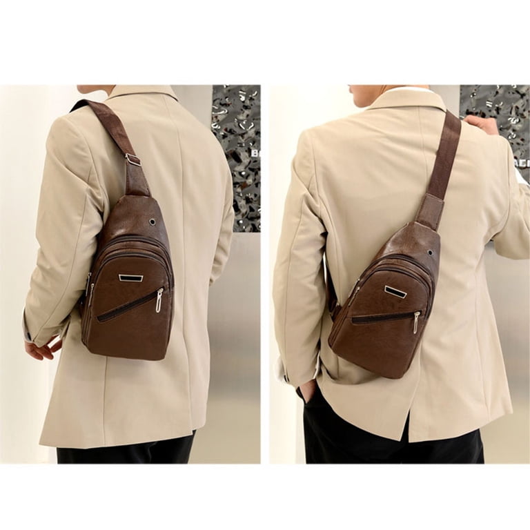 Lightweight PU Leather Sling Crossbody Backpack for Travel Outdoors Amazon.com: Men main image 4