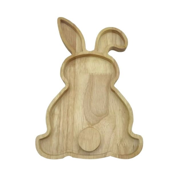Bandeja de Mesa Bandeja de Madera Decorativa Bandeja de Pascua Bandeja Decorativa de Madera Sólida Conejo Bandeja de Servicio Bandeja Decorativa