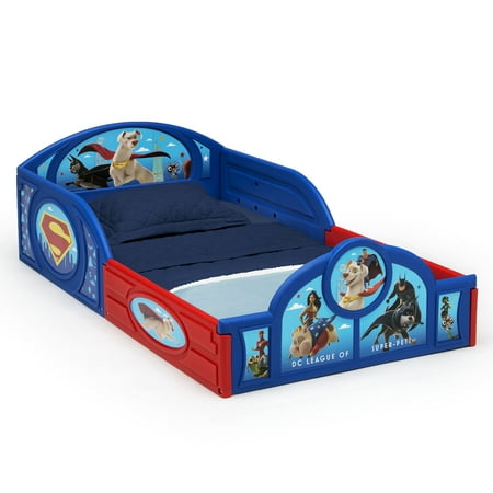 DC League of Super-Pets Sleep and Play Plastic Toddler Bed with Built-in Guardrails