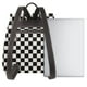 thumbnail image 3 of Disketp Black and White Checkerboard Mochila de Cuero para Mujer, Bolso de Espalda Antirrobo con Estilo para Viaje, Trabajo y Uso Diario, 3 of 4