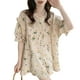 thumbnail image 2 of Pijama de manga corta,Pijama de manga corta para mujer Conjunto de pijama con botones Ropa de estar por casa de manga corta Estética elegante, 2 of 8