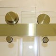 thumbnail image 4 of Yoneston 55-59"W x 72"H Frameless Double Sliding Shower Door, 304 Stainless Steel 5/16" (8mm) Thick Tempered Clear Glass with Round Handle - Brushed Gold, 4 of 4