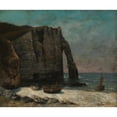 thumbnail image 2 of Gustave Courbet 23x20 Gold Ornate Framed and Double Matted Museum Art Print Titled - The Cliff at Etretat (After 1872), 2 of 4
