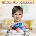 thumbnail image 6 of ArtCreativity Light Up Blue & White Monster Truck, 1 Piece, 8 Inch Monster Truck Toy with Flashing LED Tires & Batteries, Push n Go Car Toys for Kids, Fun Gift for Boys & Girls Ages 3 & Up, 6 of 6