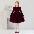thumbnail image 2 of Girls' Dresses Child Kids Ruffled Long Sleeve Casual Spring Autumn Party Cute Tutu Dress Princess Dress Size 5 Y-6 Y, 2 of 4