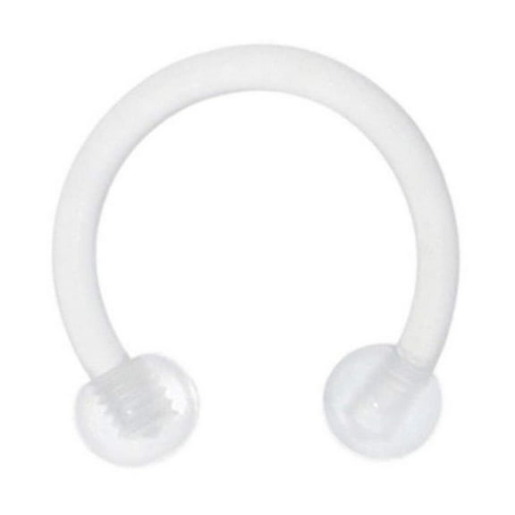 Bio-Flex Clear Horseshoe Circular Barbell Ring 16 Gauge Retainer