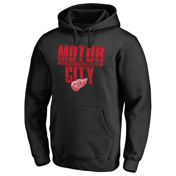 Men's Black Detroit Red Wings Hometown Collection Pullover Hoodie