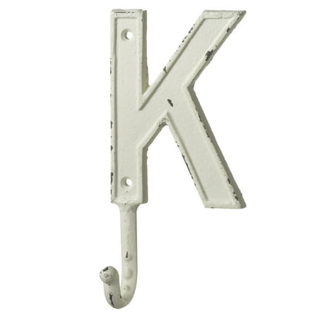 Monogram Letter K Single Wall Hook Painted Cast Iron 7.5