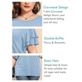 thumbnail image 5 of SHOWMALL Plus Size Shirt for Women Dark Green 3X Crewneck Double Ruffle Short Sleeve Tunic Top Flowy Summer Loose Fitting Clothing, 5 of 10