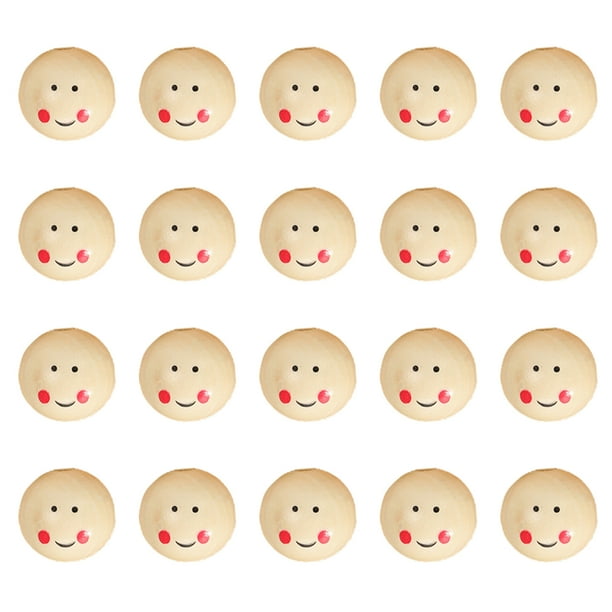 20 piezas muñeco masculino diámetro 25 cm accesorios de joyería para niños nuevo color madera cara sonriente cabeza de muñeca cuentas de madera / madera / 15x10x3120 ANGGREK Otros