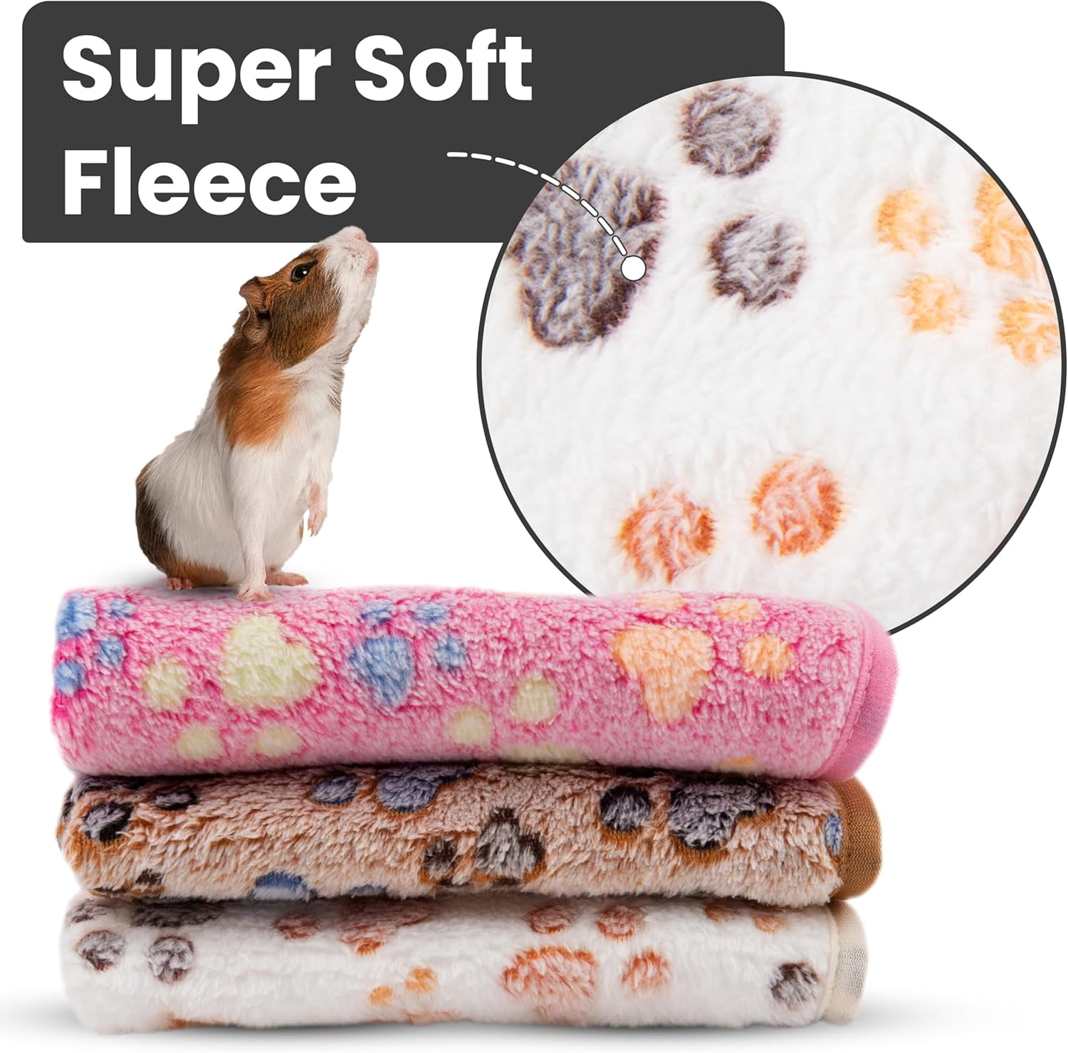 5pcs Blankets Super Soft Fluffy, Premium Fleece Pet Blanket Throw, Bunny Cage Mats for Dog Cat Rabbit Guinea Pig