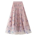 thumbnail image 4 of DHFJKG Sequins Embroidery Skirt Women High Waist Flared A Line Party Wear Midi Skirts Fairy Butterfly Trendy Skirt, 4 of 4