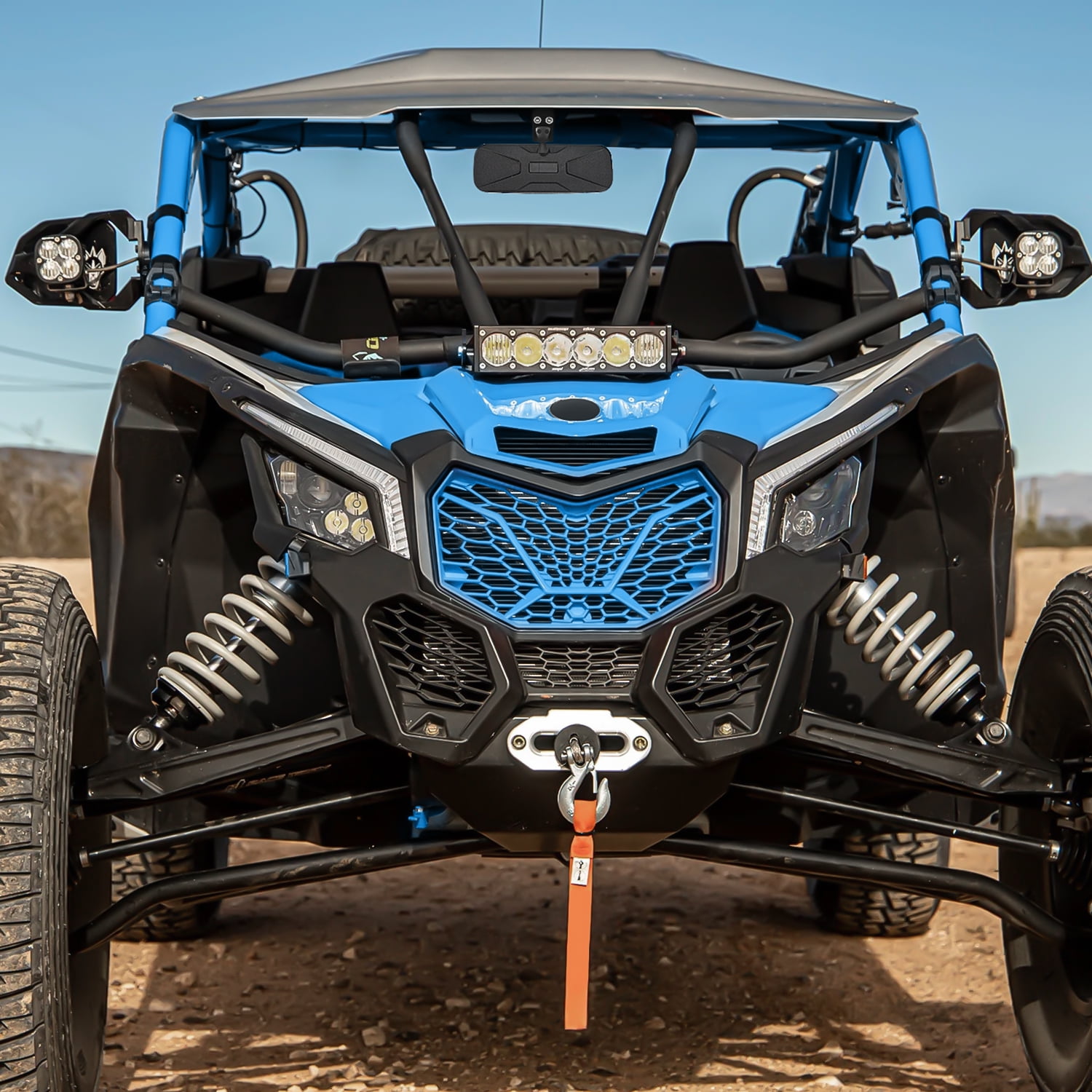 Nilight UTV Rear View Mirror 12inch Wide Clear Convex Center Mirror with 1.75" to 2" Clamps Adjustable 360 Degree for Polaris Rzr Pro XP R Pioneer 1000 Can Am Maverick X3 Kawasaki, 2 Years Warranty