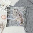 thumbnail image 2 of Orinice Owl Tree Branch Snow Graphic Decorative Cushion Throw Pillow Cover Short Plush Winter Printed on Both Sides 1PC 20x20in, 2 of 5