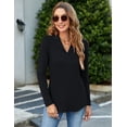 thumbnail image 4 of Gemono Womens Long Sleeve Polo Shirts Business Casual V Neck Lapel Tops Dressy Work Tunic Blouses, 4 of 7