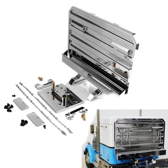Chrome Metal Rear Plate for 1/14 Scale Remote Control Tamiya King Hauler Truck Tractor