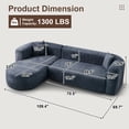 thumbnail image 2 of Timbernest 109" L-Shaped Cloud Couch, Modern Chenille Modular Sofa, No Assembly, Blue (Left Facing Chaise), 2 of 9