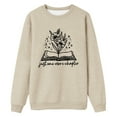 thumbnail image 3 of Arlun Just One More Chapter Sweatshirts for Women Cute Flower Book Graphic Printed Book Lover Crewneck Pullovers Reading Librarian Oversized Soft Comfortable Long Sleeve Tops Beige XL, 3 of 3