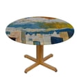 thumbnail image 3 of PIKWEEK Landscape Circular Elastic Table Cover Painting Round Fitted Tablecloth with Stretch Elastic for Picnic, Patio, Banquet and Party Tables, 3 of 7