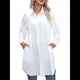 thumbnail image 3 of Vestido Camisero Informal para Mujer, Cuello en V, Botones, Larga, Holgado, Minivestido M, 3 of 8