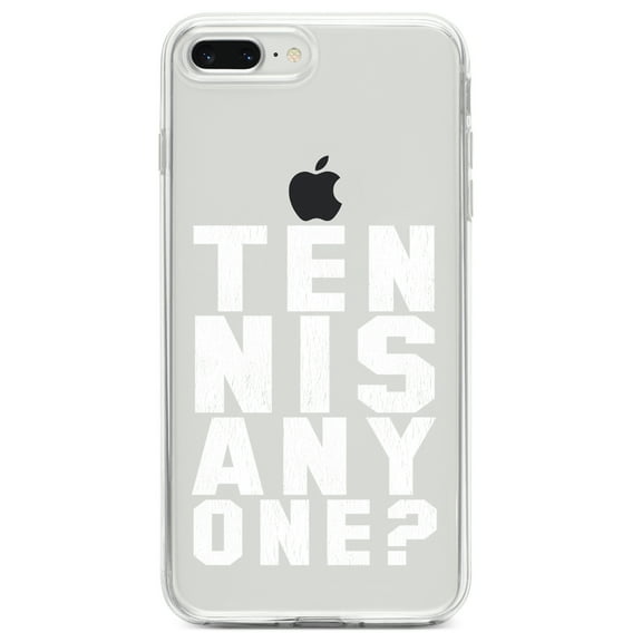 DistinctInk Clear Shockproof Hybrid Case for iPhone 7 PLUS / 8 PLUS (5.5" Screen) TPU Bumper Acrylic Back Tempered Glass Screen Protector - Tennis Anyone?