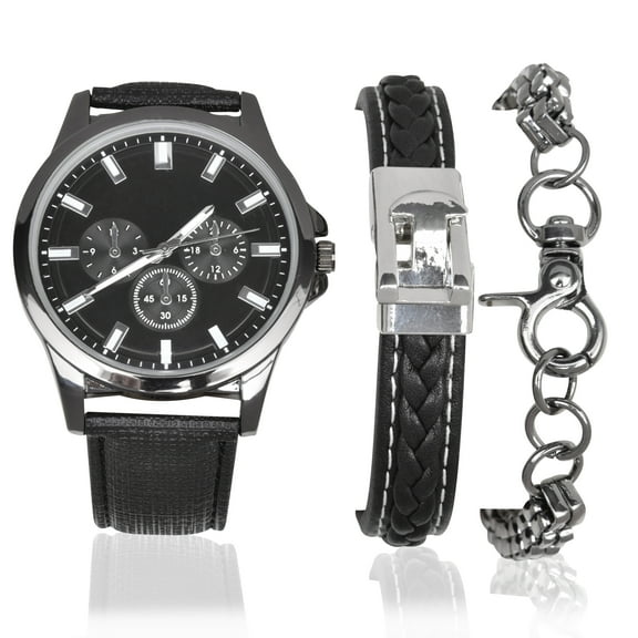 George Adult Male Analog 3PC Watch and Bracelet Set (4170WMM)