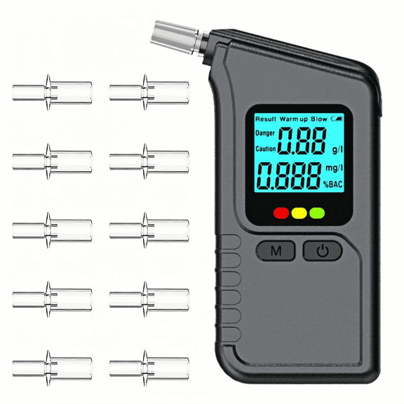 Tancola Professional Portable Alcohol Tester  Breathalyzer with LCD Display, High-Accurate Personal Alcohol Breathalyzer with 10 Mouthpieces