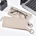 thumbnail image 1 of Estuche portátil de piel sintética para gafas con llavero – Estuche suave para gafas de sol para hombres y mujeres, organizador de gafas para viajes y uso diario., 1 of 6
