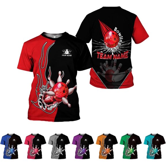 Custom Bowling Shirts for Men Bowling Shirts Bowling Shirts Unisex Bowling Jerseys for Men Custom Bowling Shirts for Men (Red, S)