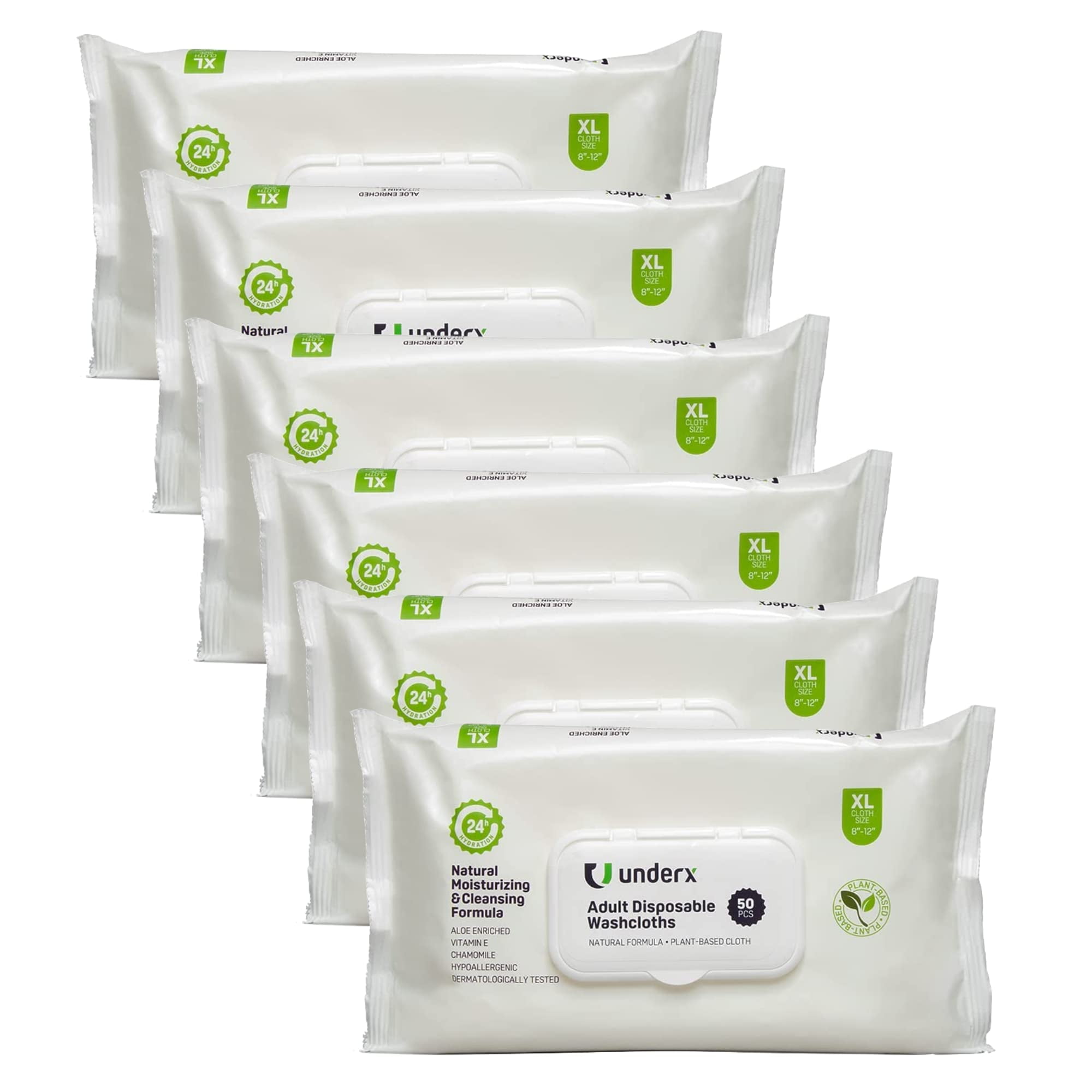 Underx Disposable Washcloths Adult Wipes for Incontinence & Cleansing