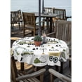 thumbnail image 2 of Outdoor Tablecloths with Umbrella Hole & Zipper, Cartoon Tractor Round Tablecloths 60 Inch, Cute Digger Shovel Truck Country Car Waterproof Table Cloth, Patio/Pool/Picnic Table Covers, 2 of 8