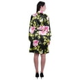 thumbnail image 4 of Moomaya Printed Womens Kimono Sleeve Robes Satin Silk Getting Ready Bridal Robe Coverup, 4 of 7