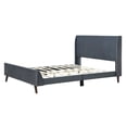 thumbnail image 3 of DeeHome Queen Size Upholstered Platform Bed, Velvet, Gray, 3 of 9