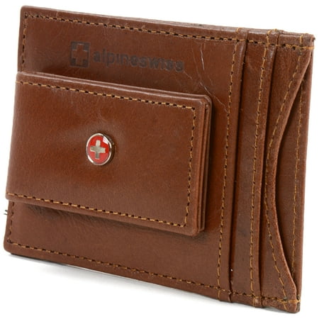 wallet money clip leather mens pocket swiss rfid magnetic blocking alpine magnet alpineswiss slim case card walmart