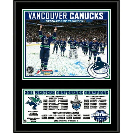 NHL - Vancouver Canucks 2010-2011 Western Conference Champions Sublimated 12x15 Plaque