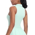 thumbnail image 5 of Jinhomg Women's Sleeveless Crop Tops Casual Solid Lapel Collar Tank Shirts Basic Solid V Neck Golf Tennis Clothes Summer Workout Athletic Tanks Green M, 5 of 7