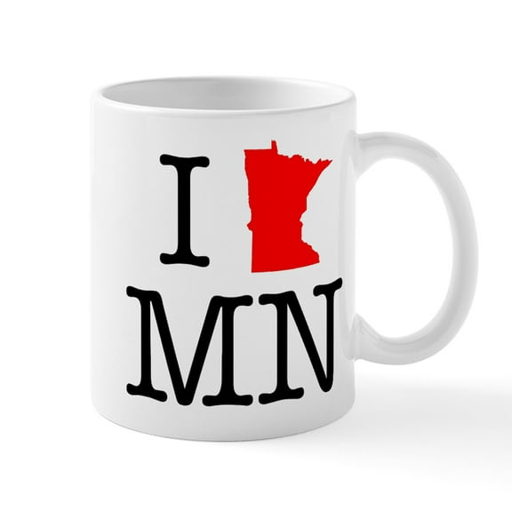 CafePress - I Love MN Minnesota Mug - 11 oz Ceramic Mug - Novelty Coffee Tea Cup