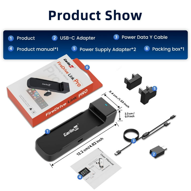 PRO Series)CarlinKit Car TV Mate PRO Steaming Device,3-in-1